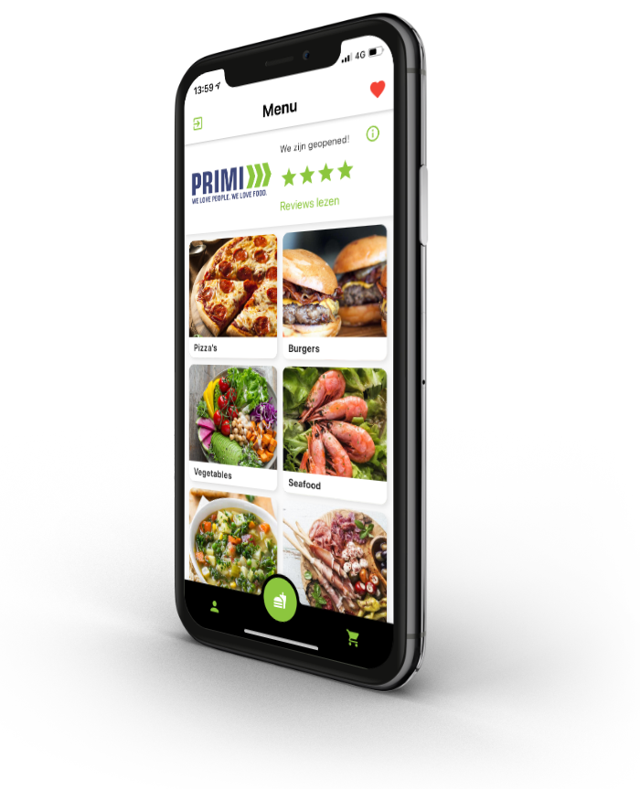 restaurant app menu screenshot